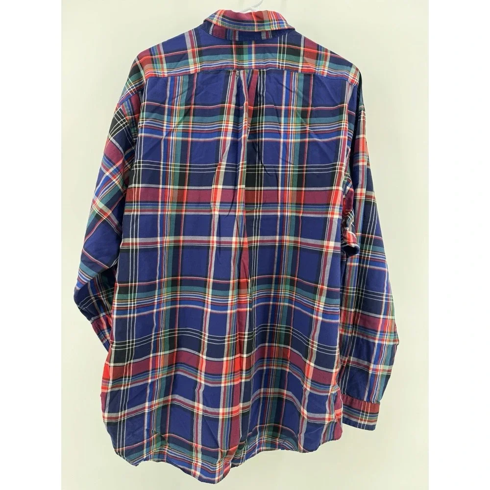 Ralph Lauren‎ Vintage Blake Plaid Flannel Cotton Button Down Men's Shirt XL
